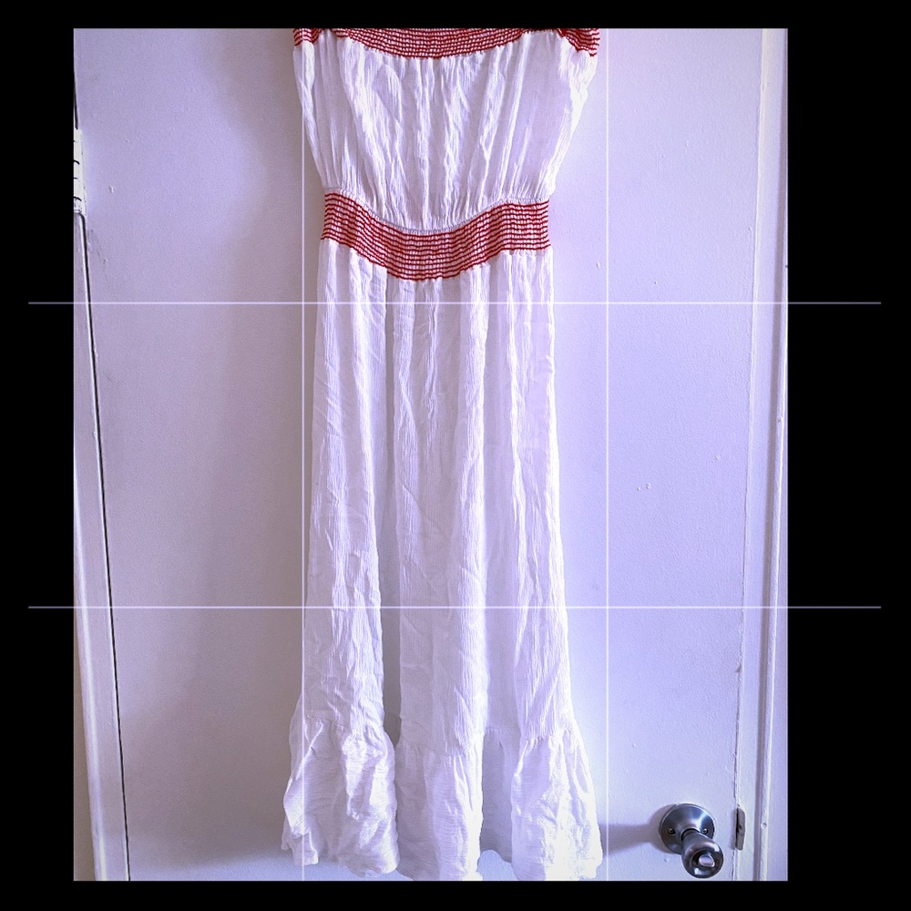 Zara strapless gauze midi dress swim coverup